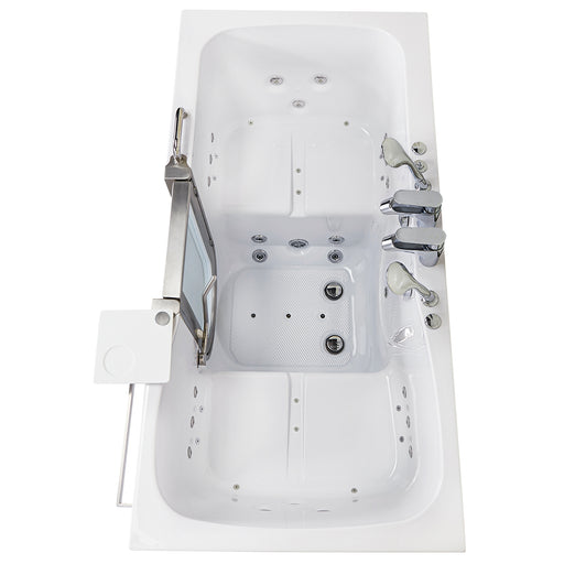 Ella's Bubbles Escape 36"x72" Two Seat Walk in Bathtub, Air + Hydro + Independent Foot Massage, 2 2 Piece Faucets, Dual 2" Drains - Bubbles - Ambient Home