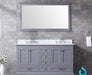 Lexora Dukes 60" - Dark Grey Double Bathroom Vanity (Options: White Carrara Marble / Quartz Top, White Square Sinks and 58" Mirror w/ Faucets) - Lexora - Ambient Home