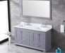 Lexora Dukes 60" - Dark Grey Double Bathroom Vanity (Options: White Carrara Marble / Quartz Top, White Square Sinks and 58" Mirror w/ Faucets) - Lexora - Ambient Home