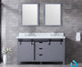 Lexora Marsyas 60" - Dark Grey Double Bathroom Vanity (Options: White Carrara Marble Top, White Square Sinks and 24" Mirrors w/ Faucets) - Lexora - Ambient Home