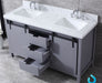 Lexora Marsyas 60" - Dark Grey Double Bathroom Vanity (Options: White Carrara Marble Top, White Square Sinks and 24" Mirrors w/ Faucets) - Lexora - Ambient Home