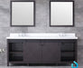 Lexora Marsyas 84" - Brown Double Bathroom Vanity (Options: White Quartz Top, White Square Sinks and 34" Mirrors w/ Faucets) - Lexora - Ambient Home