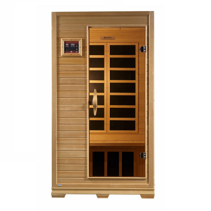 Golden Designs "Studio Elite" 1-2-person PureTech™ Near Zero Far Infrared Sauna Canadian Hemlock - Golden Designs - Ambient Home