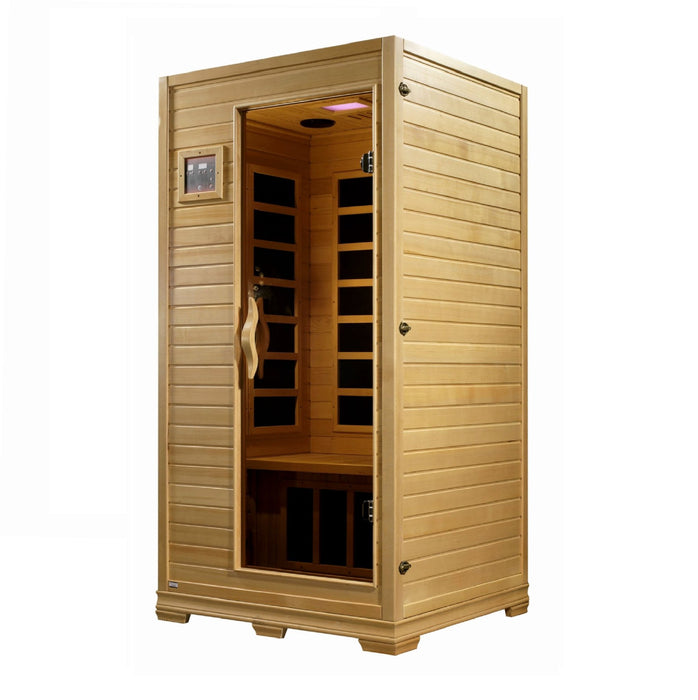 Golden Designs "Studio Elite" 1-2-person PureTech™ Near Zero Far Infrared Sauna Canadian Hemlock - Golden Designs - Ambient Home