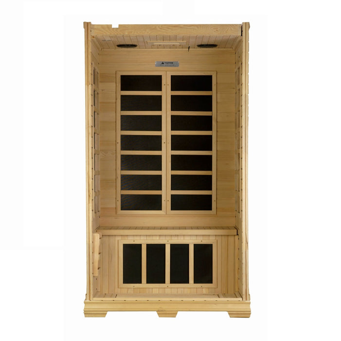 Golden Designs "Studio Elite" 1-2-person PureTech™ Near Zero Far Infrared Sauna Canadian Hemlock - Golden Designs - Ambient Home