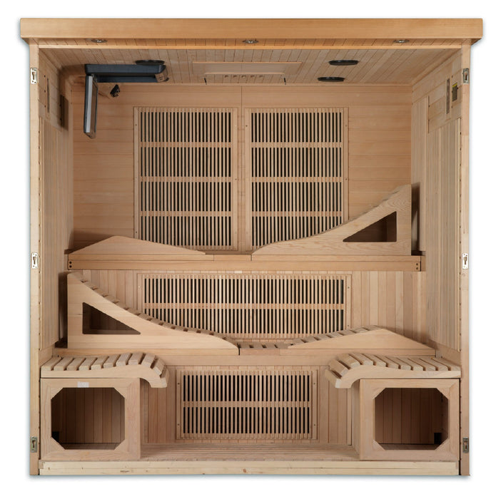 Golden Designs "Monaco Elite" 6-person PureTech™ Near Zero Far Infrared Sauna Canadian Hemlock - Golden Designs - Ambient Home