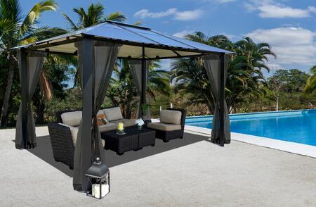 Paragon Outdoor Durham GZ3584K 10' x 13' Hard Top Gazebo with Mosquito Netting, 1.6mm Heavy Gauge Aluminum Structure, Twin Layer Aluminum Roof and 100% Rust Free Material - Paragon Outdoor - Ambient Home