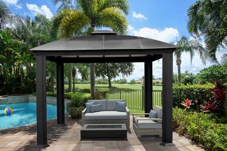 Paragon Outdoor Siena Hard Top Gazebo with Sliding Screen - Paragon Outdoor - Ambient Home