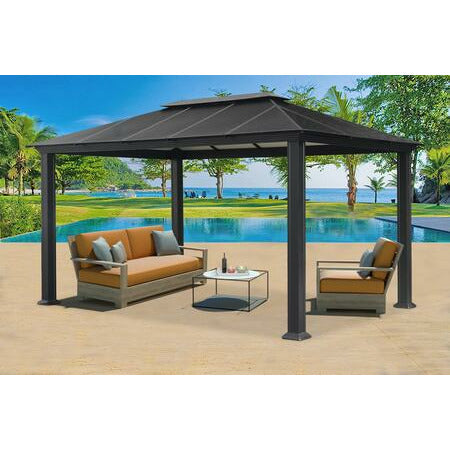 Paragon Outdoor Santa Monica GZ3XL 11' x 16' Hard Top Gazebo with Rust Free Aluminum Structure, Powder Coated Frame and Twin Layer Aluminum Roof - Paragon Outdoor - Ambient Home