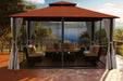 Paragon Outdoor Kingsbury 11' x 14' Gazebo with Sunbrella Top and Privacy Curtain and Mosquito Netting - Paragon Outdoor - Ambient Home