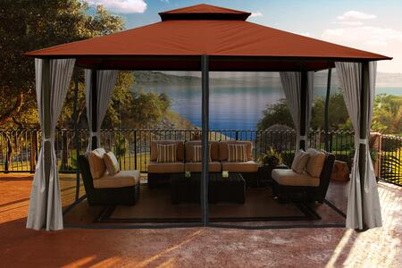 Paragon Outdoor Kingsbury 11' x 14' Gazebo with Sunbrella Top and Privacy Curtain and Mosquito Netting - Paragon Outdoor - Ambient Home