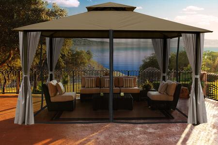 Paragon Outdoor 11' x 14' Gazebo with Roof and Privacy Curtains and Mosquito Netting - Paragon Outdoor - Ambient Home