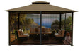 Paragon Outdoor Kingsbury 11' x 14' Gazebo with Top and Mosquito Netting - Paragon Outdoor - Ambient Home