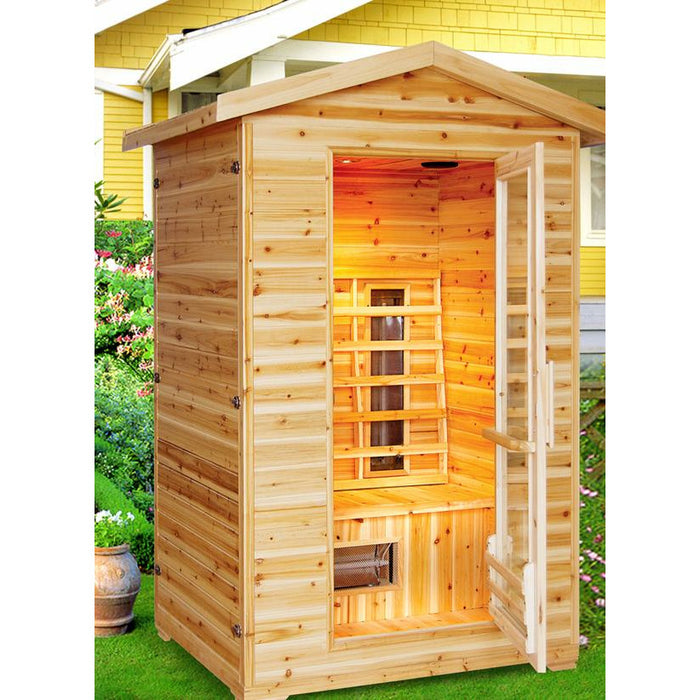 SunRay 2 Person Outdoor Burlington Infrared Sauna (HL200D) (83"H x 57"W x 46"D) - Sunray Saunas - Ambient Home