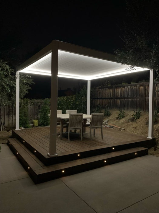 Bon Pergola Wall-Mount Smart Louvered Pergola with Motorization & Lighting, Villa Pergola - Bon Pergola - Ambient Home