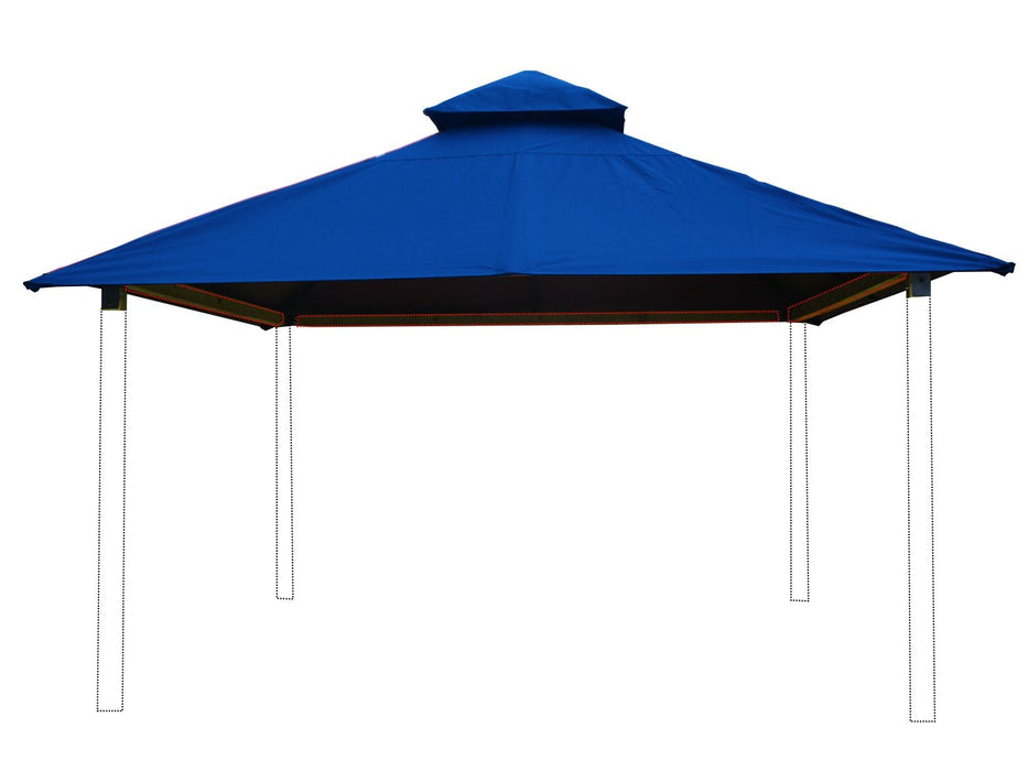 Riverstone Industries 12 ft. sq. ACACIA Gazebo Roof Framing and Mounting Kit With OutDURA Canopy - Riverstone - Ambient Home