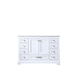 Lexora Dukes 48" - White Single Bathroom Vanity (Options: White Carrara Marble / Quartz Top, White Square Sink and 46" Mirror w/ Faucet) - Lexora - Ambient Home