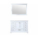 Lexora Dukes 48" - White Single Bathroom Vanity (Options: White Carrara Marble / Quartz Top, White Square Sink and 46" Mirror w/ Faucet) - Lexora - Ambient Home