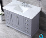 Lexora Dukes 48" - Dark Grey Single Bathroom Vanity (Options: White Carrara Marble / Quartz Top, White Square Sink and 46" Mirror w/ Faucet) - Lexora - Ambient Home