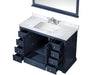 Lexora Dukes 48" - Navy Blue Single Bathroom Vanity (Options: White Carrara Marble / Quartz Top, White Square Sink and 46" Mirror w/ Faucet) - Lexora - Ambient Home