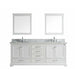 Lexora Dukes 80" - White Double Bathroom Vanity (Options: White Carrara Marble / Quartz Top, White Square Sinks and 30" Mirrors w/ Faucets) - Lexora - Ambient Home