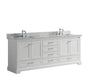 Lexora Dukes 80" - White Double Bathroom Vanity (Options: White Carrara Marble / Quartz Top, White Square Sinks and 30" Mirrors w/ Faucets) - Lexora - Ambient Home