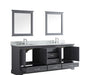 Lexora Dukes 80" - Espresso Double Bathroom Vanity (Options: White Carrara Marble / Quartz Top, White Square Sinks and 30" Mirrors w/ Faucets) - Lexora - Ambient Home