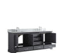 Lexora Dukes 80" - Espresso Double Bathroom Vanity (Options: White Carrara Marble / Quartz Top, White Square Sinks and 30" Mirrors w/ Faucets) - Lexora - Ambient Home