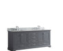 Lexora Dukes 80" - Espresso Double Bathroom Vanity (Options: White Carrara Marble / Quartz Top, White Square Sinks and 30" Mirrors w/ Faucets) - Lexora - Ambient Home