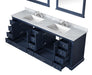 Lexora Dukes 84" - Navy Blue Double Bathroom Vanity (Options: White Carrara Marble / Quartz Top, White Square Sinks and 34" Mirrors w/ Faucets) - Lexora - Ambient Home