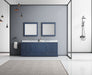 Lexora Dukes 84" - Navy Blue Double Bathroom Vanity (Options: White Carrara Marble / Quartz Top, White Square Sinks and 34" Mirrors w/ Faucets) - Lexora - Ambient Home