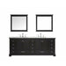 Lexora Dukes 84" - Espresso Double Bathroom Vanity (Options: White Carrara Marble / Quartz Top, White Square Sinks and 34" Mirrors w/ Faucets) - Lexora - Ambient Home