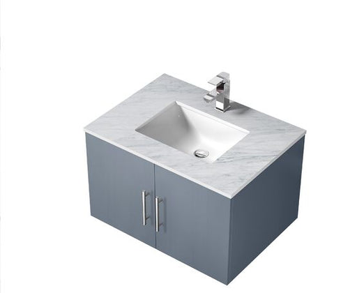 Lexora Geneva 30" - Dark Grey Single Bathroom Vanity (Options: White Carrara Marble Top, White Square Sink and 30" LED Mirror w/ Faucet) - Lexora - Ambient Home