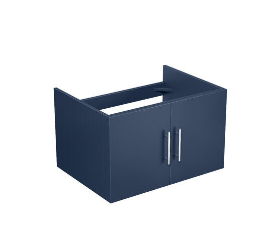 Lexora Geneva 30" - Navy Blue Single Bathroom Vanity (Options: White Carrara Marble Top, White Square Sink and 30" LED Mirror w/ Faucet) - Lexora - Ambient Home