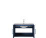 Lexora Geneva 30" - Navy Blue Single Bathroom Vanity (Options: White Carrara Marble Top, White Square Sink and 30" LED Mirror w/ Faucet) - Lexora - Ambient Home