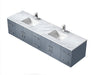 Lexora Geneva 84" - Dark Grey Double Bathroom Vanity (Options: White Carrara Marble Top, White Square Sinks and 36" LED Mirrors w/ Faucets) - Lexora - Ambient Home