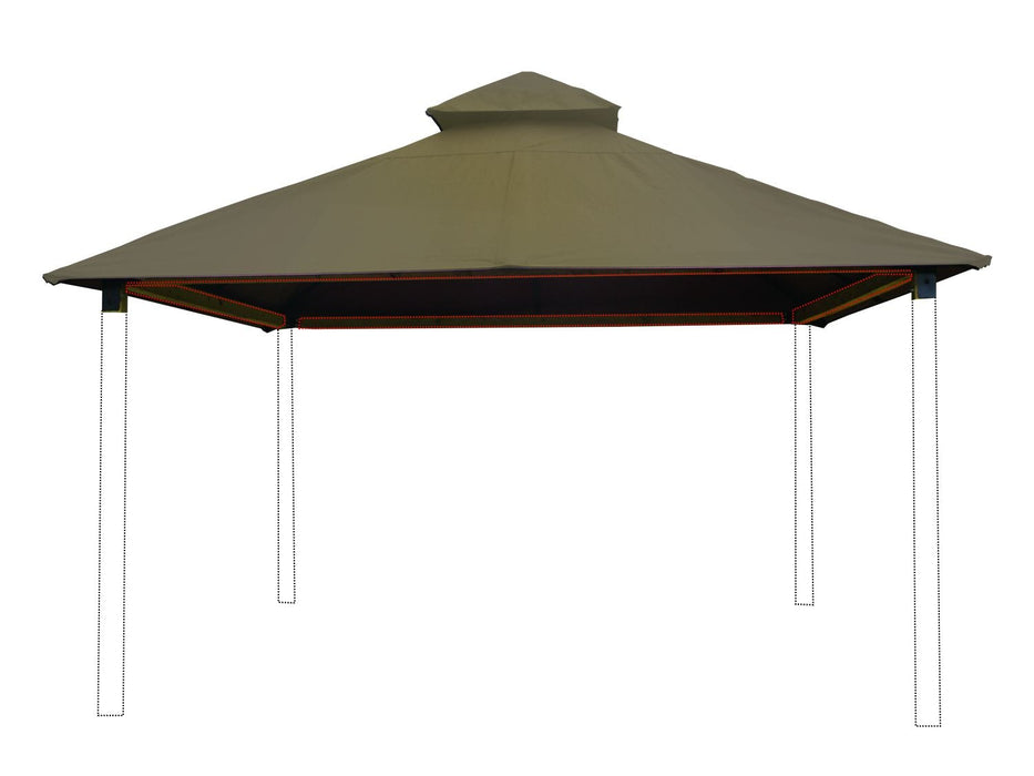 Riverstone Industries 12 ft. sq. ACACIA Gazebo Roof Framing and Mounting Kit With OutDURA Canopy - Riverstone - Ambient Home