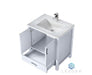 Lexora Jacques 30" - White Single Bathroom Vanity (Options: White Carrara Marble Top, White Square Sink and 28" Mirror w/ Faucet) - Lexora - Ambient Home