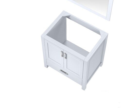 Lexora Jacques 30" - White Single Bathroom Vanity (Options: White Carrara Marble Top, White Square Sink and 28" Mirror w/ Faucet) - Lexora - Ambient Home