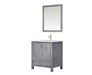 Lexora Jacques 30" - Distressed Grey Single Bathroom Vanity (Options: White Carrara Marble Top, White Square Sink and 28" Mirror w/ Faucet) - Lexora - Ambient Home