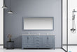 Lexora Jacques 72" - Dark Grey Double Bathroom Vanity (Options: White Carrara Marble Top, White Square Sinks and 70" Mirror w/ Faucets) - Lexora - Ambient Home