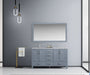 Lexora Jacques 60" - Dark Grey Double Bathroom Vanity (Options: White Carrara Marble Top, White Square Sinks and 58" Mirror w/ Faucets) - Lexora - Ambient Home