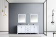 Lexora Jacques 80" - White Double Bathroom Vanity (Options: White Carrara Marble Top, White Square Sinks and 30" Mirrors w/ Faucets) - Lexora - Ambient Home