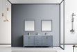 Lexora Jacques 80" - Dark Grey Double Bathroom Vanity (Options: White Carrara Marble Top, White Square Sinks and 30" Mirrors w/ Faucets) - Lexora - Ambient Home