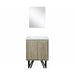 Lexora Lancy 24" Rustic Acacia Bathroom Vanity, White Quartz Top, White Square Sink, and 18" Frameless Mirror - Lexora - Ambient Home