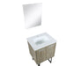 Lexora Lancy 24" Rustic Acacia Bathroom Vanity, White Quartz Top, White Square Sink, and 18" Frameless Mirror - Lexora - Ambient Home