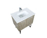 Lexora Lancy 30" Rustic Acacia Bathroom Vanity, White Quartz Top, White Square Sink, and Labaro Rose Gold Faucet Set - Lexora - Ambient Home