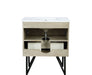 Lexora Lancy 30" Rustic Acacia Bathroom Vanity, White Quartz Top, and White Square Sink - Lexora - Ambient Home