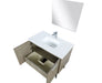 Lexora Lancy 36" Rustic Acacia Bathroom Vanity, White Quartz Top, White Square Sink, Monte Chrome Faucet Set, and 28" Frameless Mirror - Lexora - Ambient Home