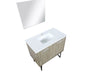 Lexora Lancy 36" Rustic Acacia Bathroom Vanity, White Quartz Top, White Square Sink, and 28" Frameless Mirror - Lexora - Ambient Home